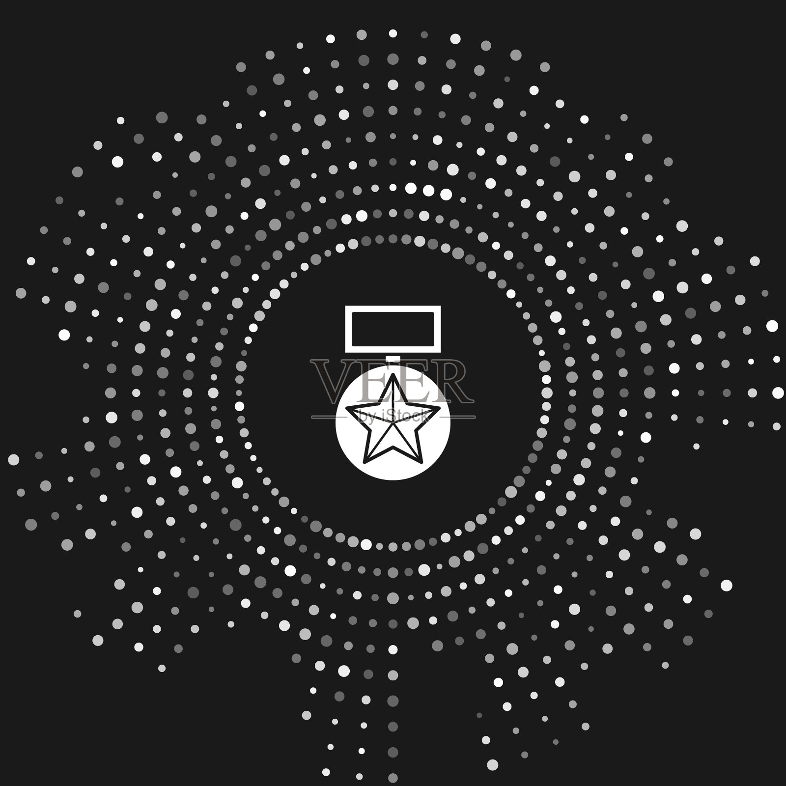 白色军事奖励奖章图标孤立在灰色插画图片素材