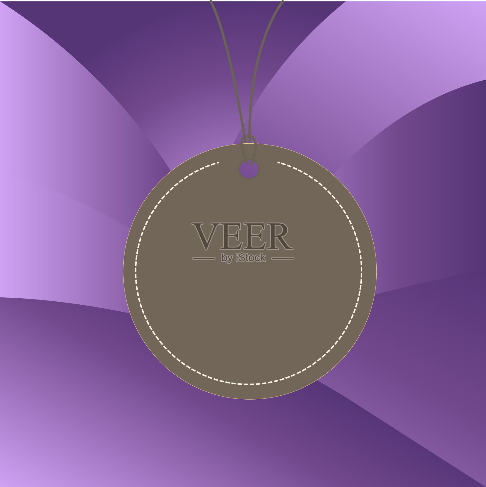 圆圈形状的标签附上黑色的绳子插画图片素材