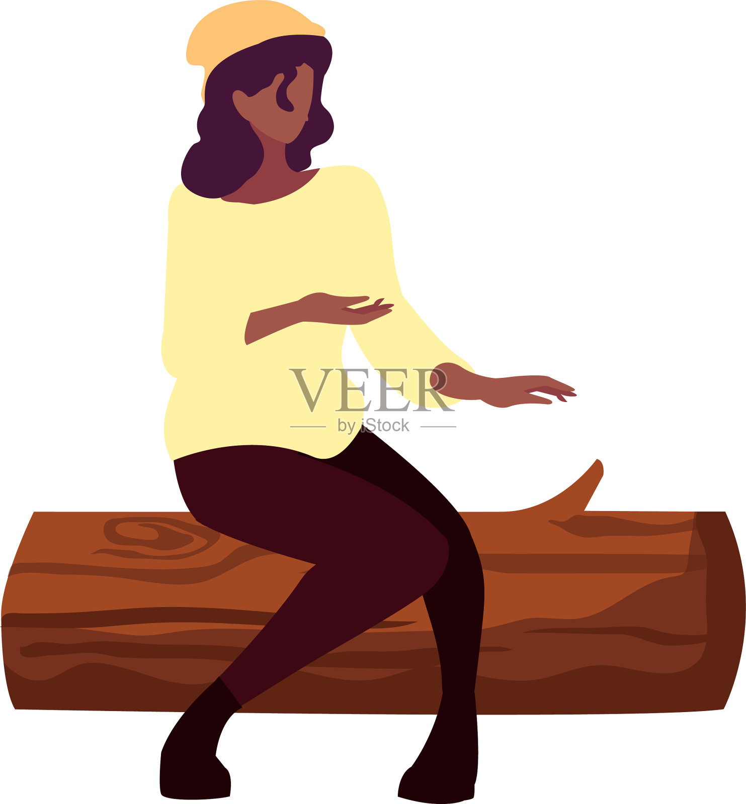 一群妇女坐在户外的后备箱里设计元素图片