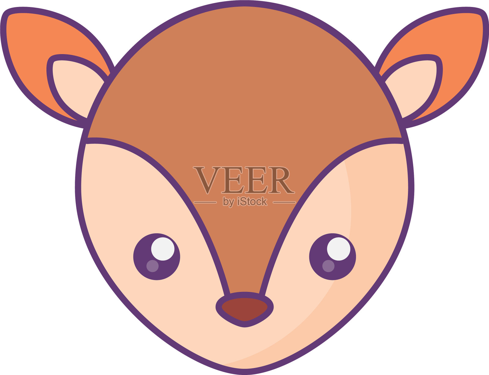 头可爱的小驯鹿性格设计元素图片