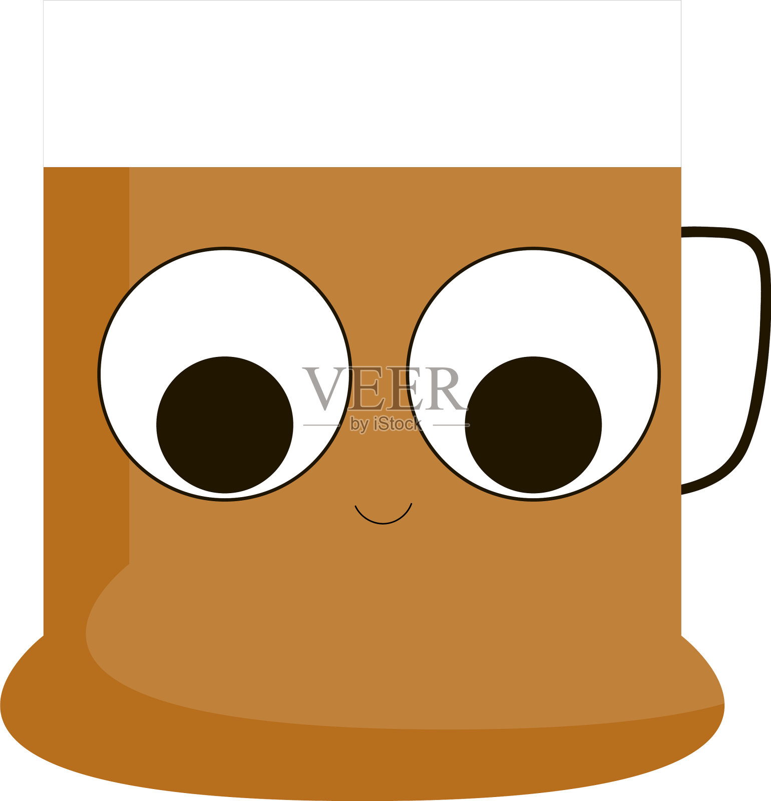 可爱的啤酒在白色的背景设计元素图片