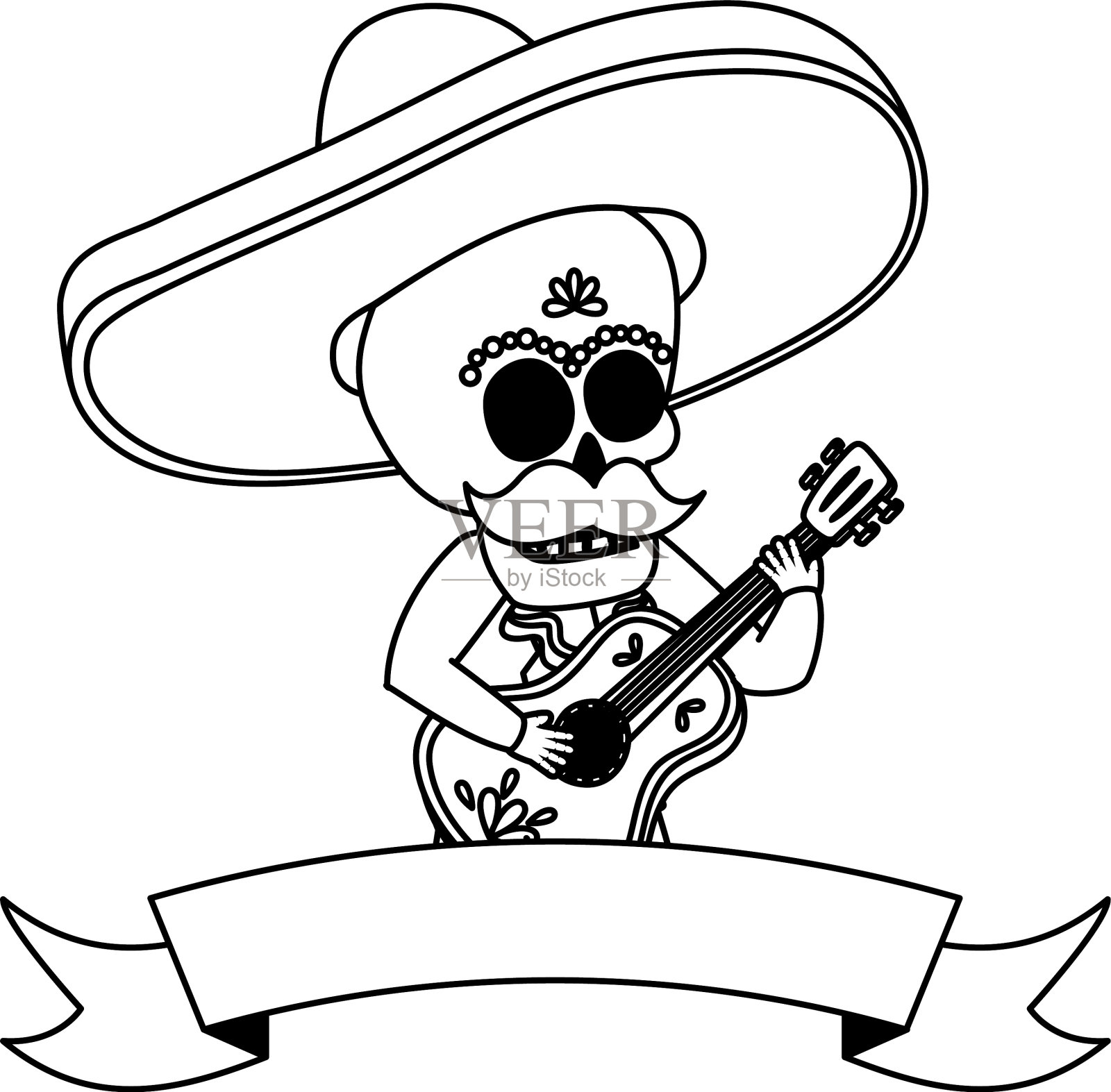 墨西哥流浪艺人弹吉他设计元素图片