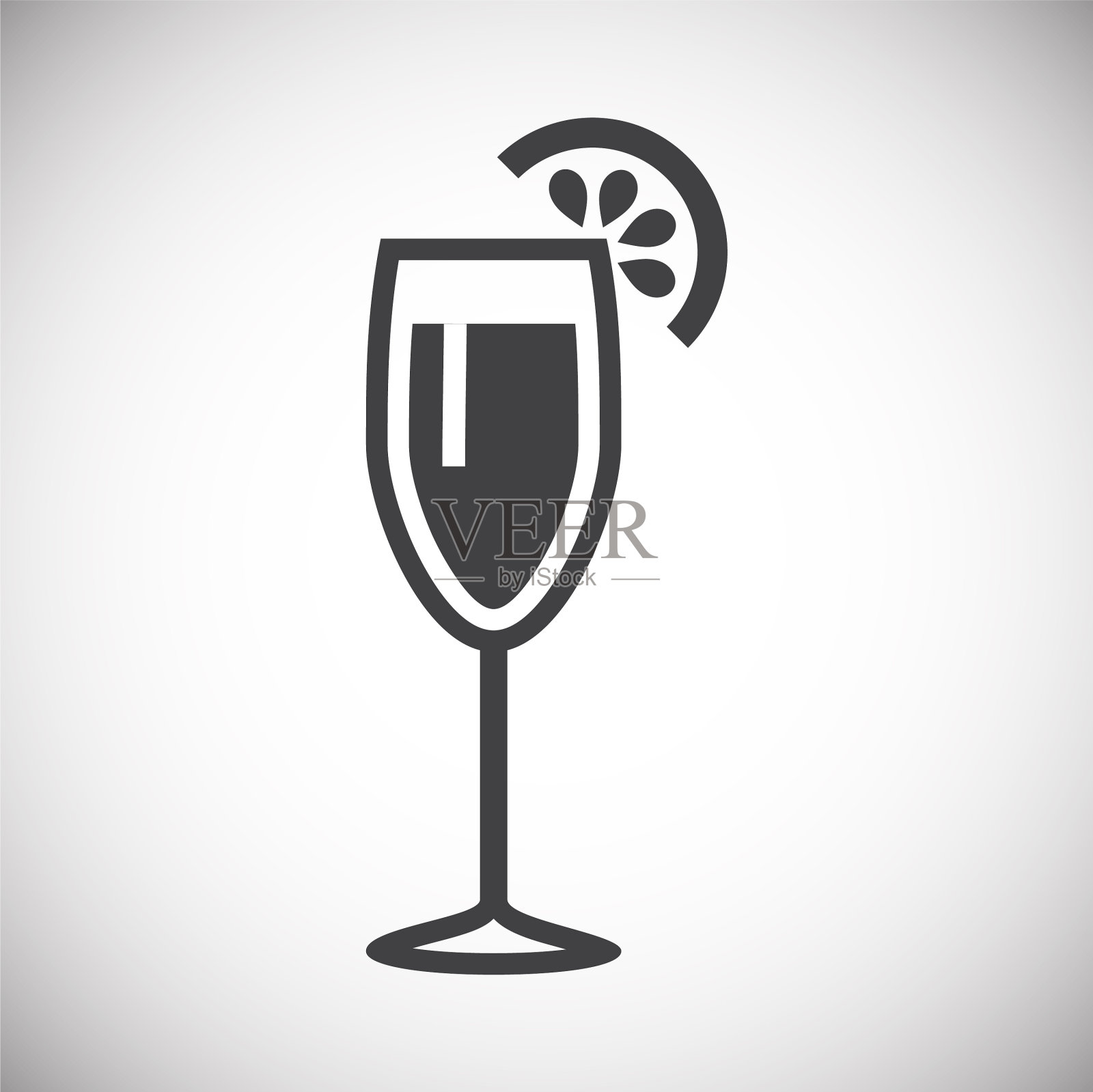 鸡尾酒相关图标的背景图形插画图片素材