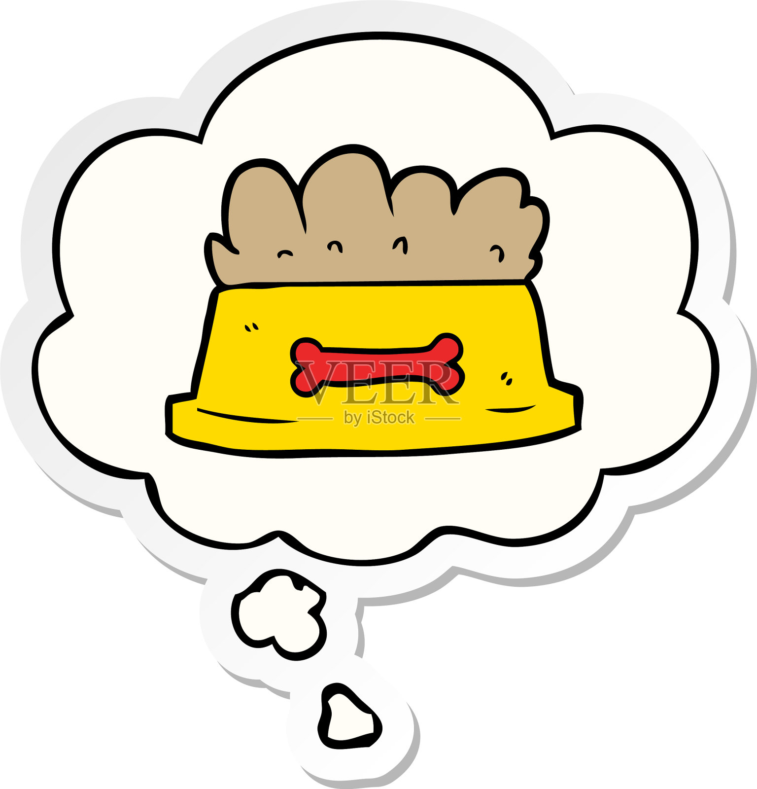 卡通碗狗粮和以为泡泡作为一种设计元素图片