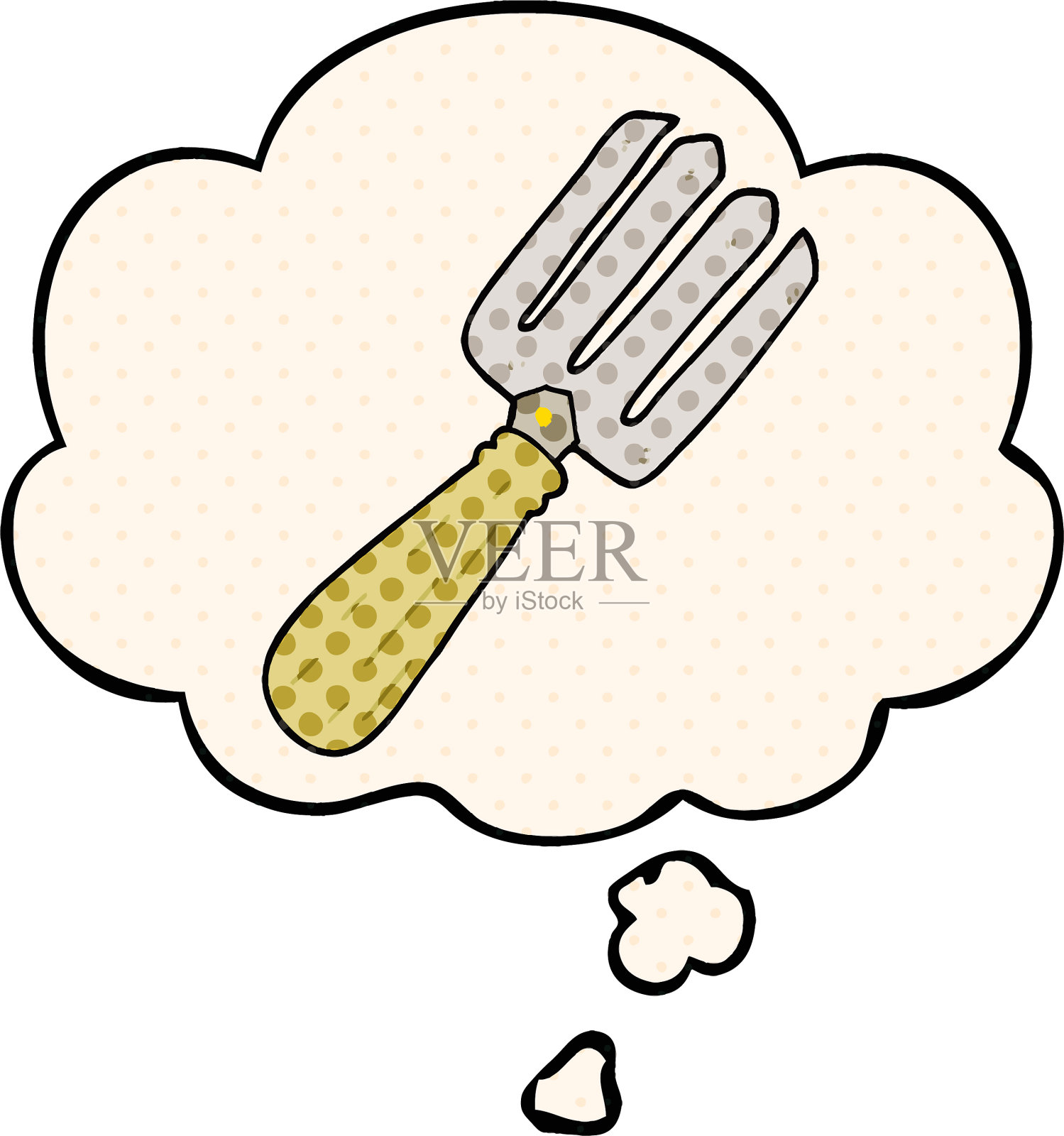 漫画叉和思想泡泡在漫画书中设计元素图片