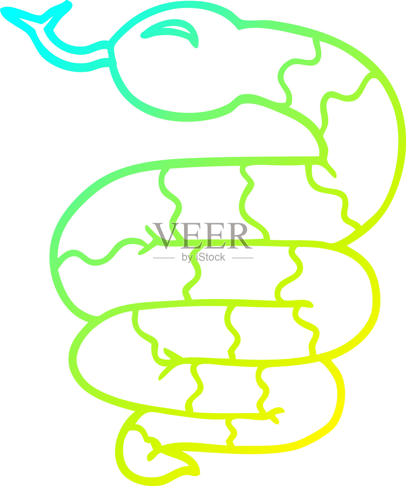 冷梯度线画卡通蛇设计元素图片