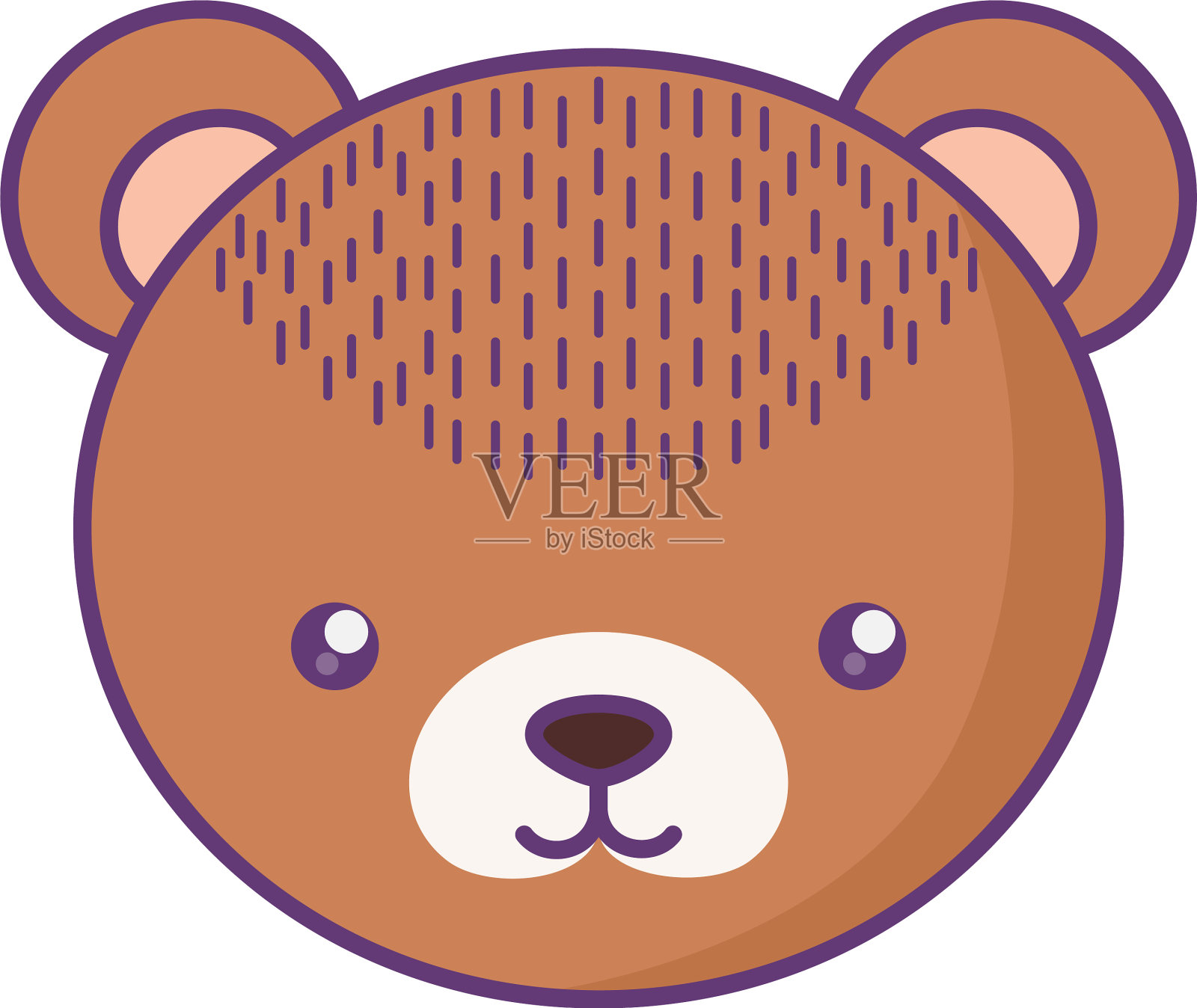 头可爱的小熊独角戏设计元素图片