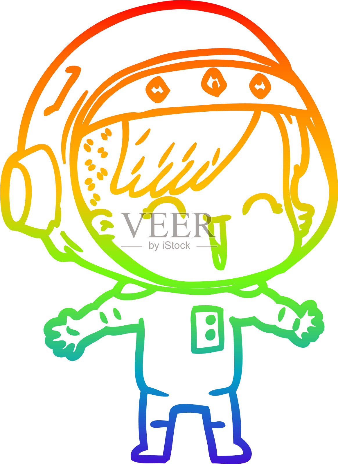 彩虹渐变线画卡通笑设计元素图片