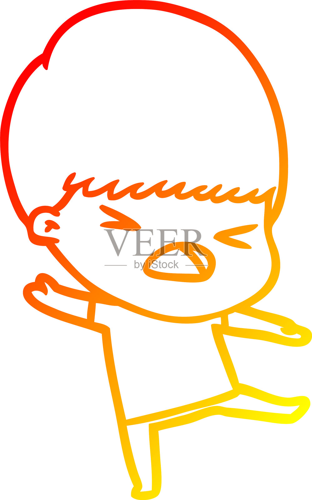 温暖的梯度线画卡通强调人设计元素图片