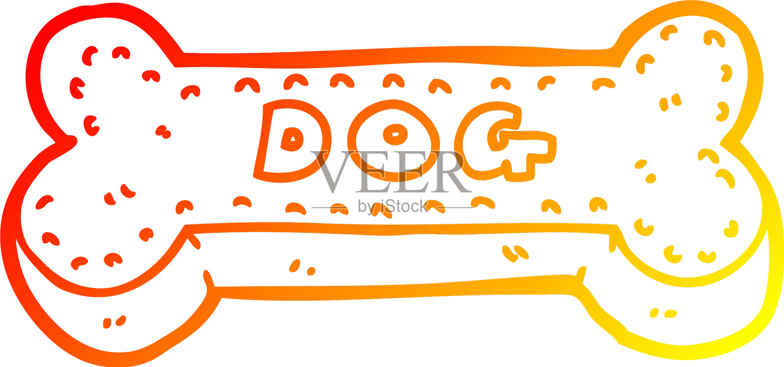 温暖的梯度线画卡通狗饼干设计元素图片