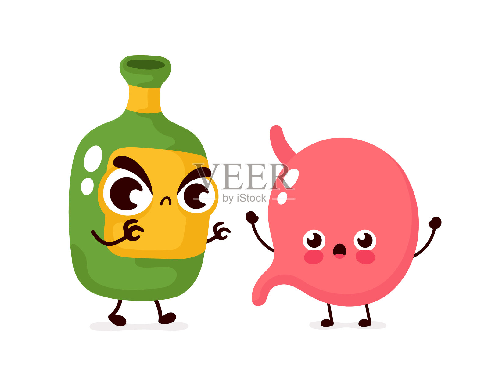 愤怒可怕的酒瓶杀胃设计元素图片