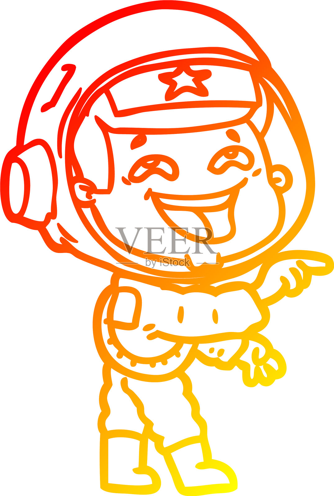 温暖的梯度线画卡通笑设计元素图片