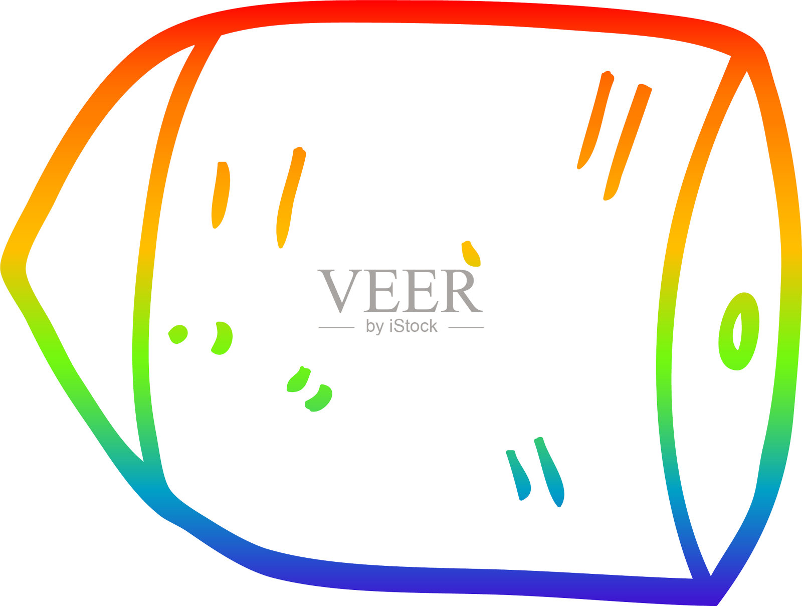 彩虹渐变线绘制卡通子弹设计元素图片