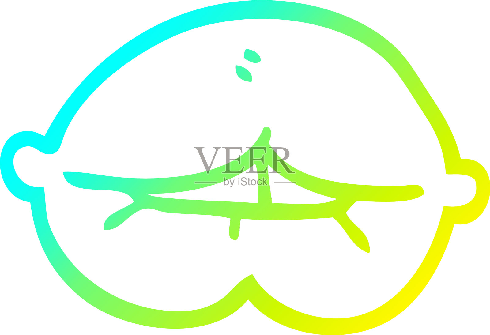 冷梯度线画卡通咬嘴设计元素图片