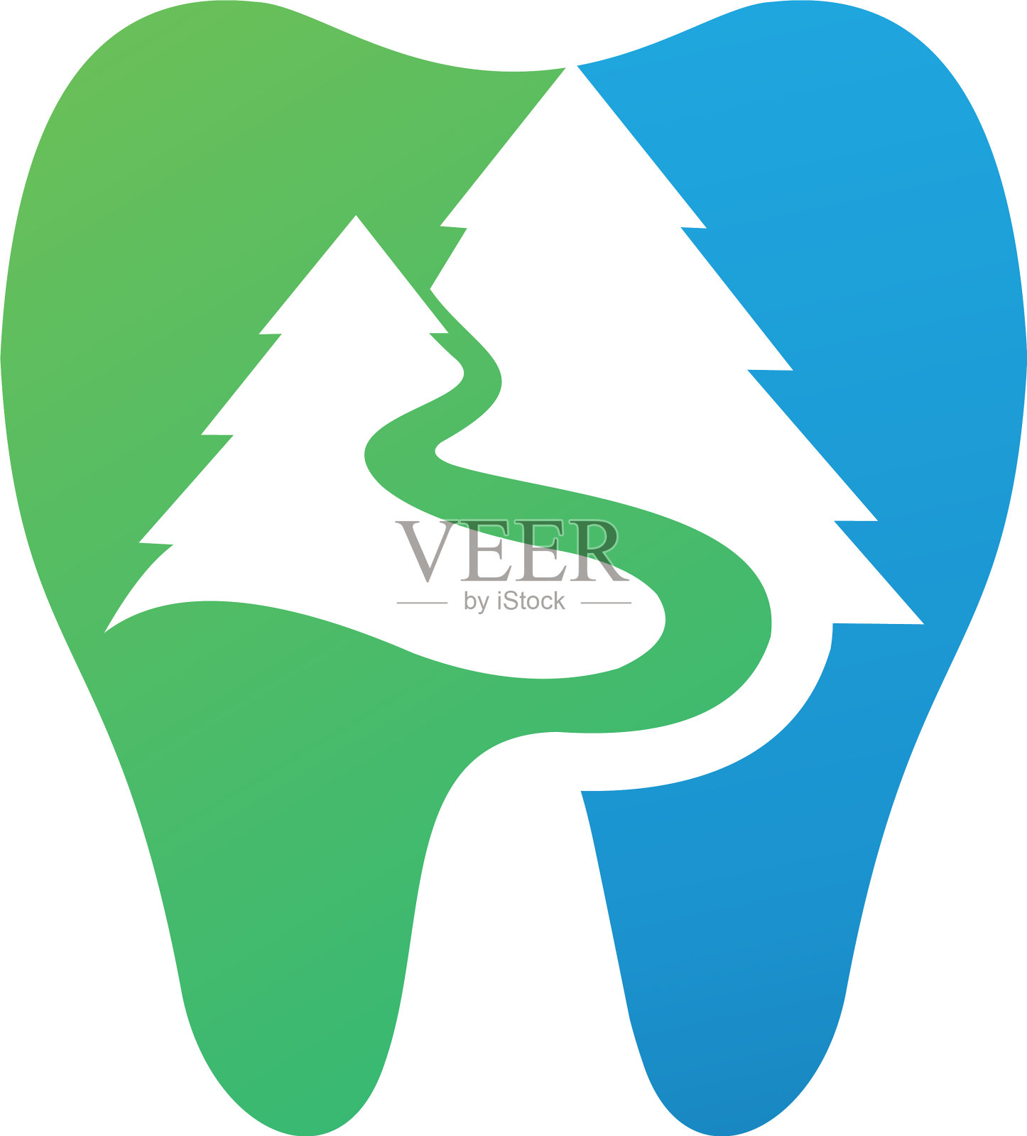 牙科与山标志模板设计元素图片