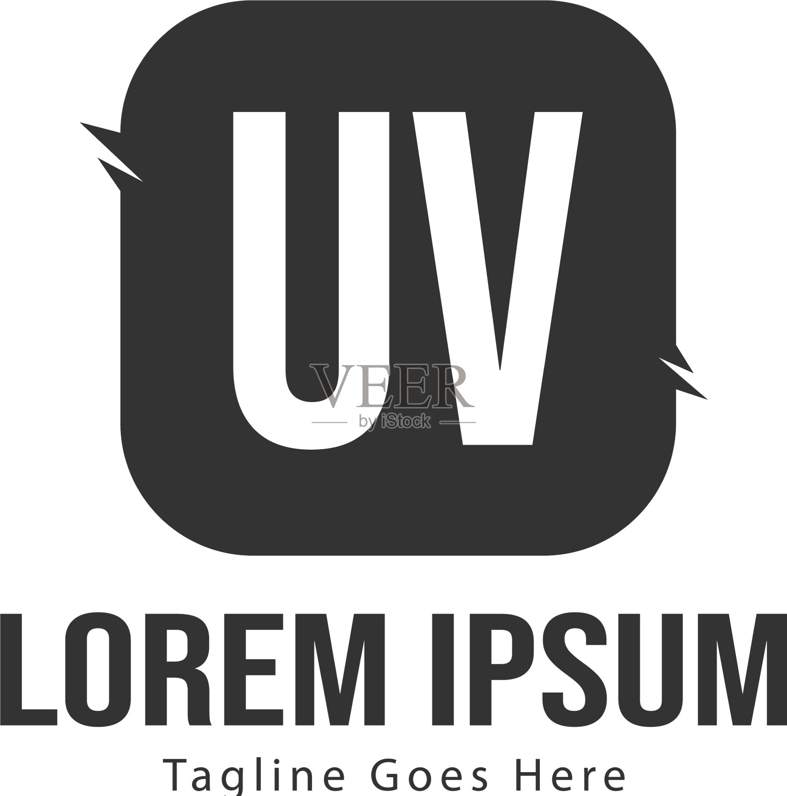 Uv字标识设计创意现代Uv字插画图片素材