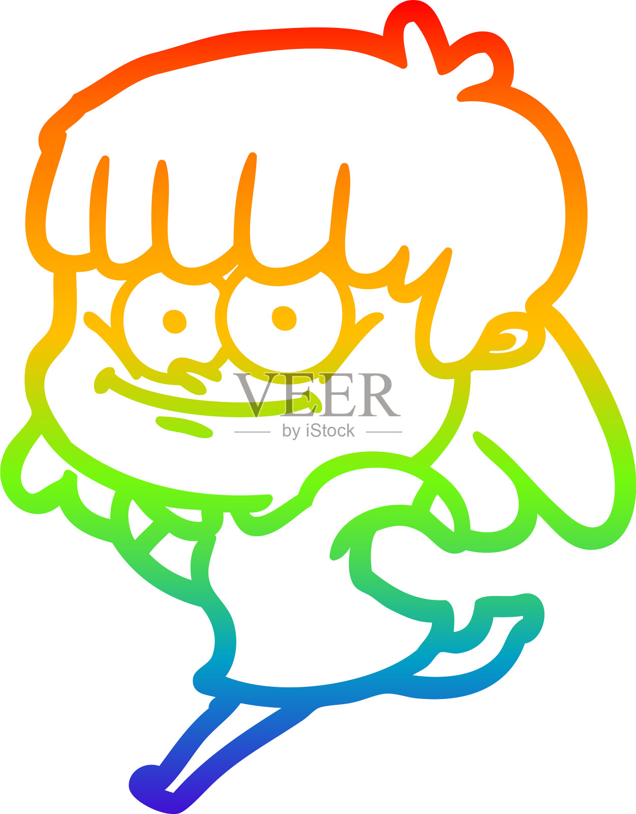 彩虹渐变线画卡通微笑设计元素图片