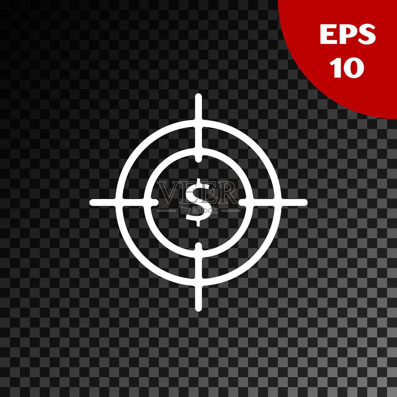 白色目标与美元符号图标隔离插画图片素材