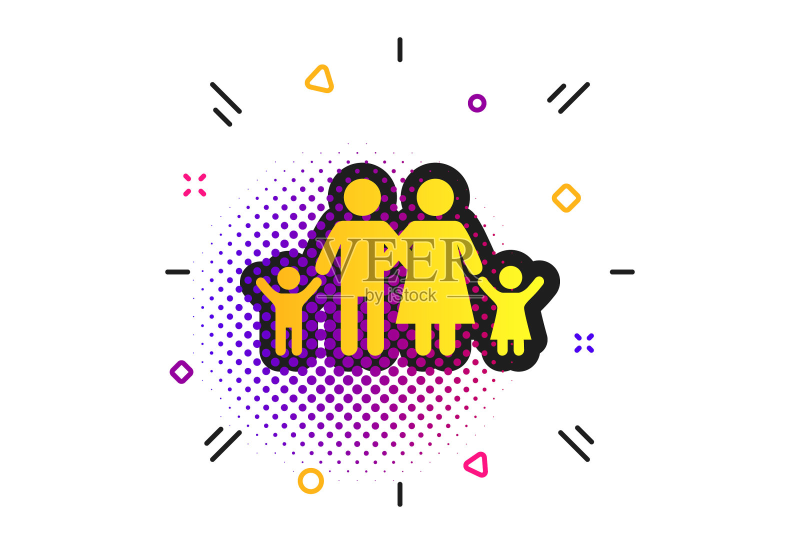 家庭图标父母与孩子的象征插画图片素材