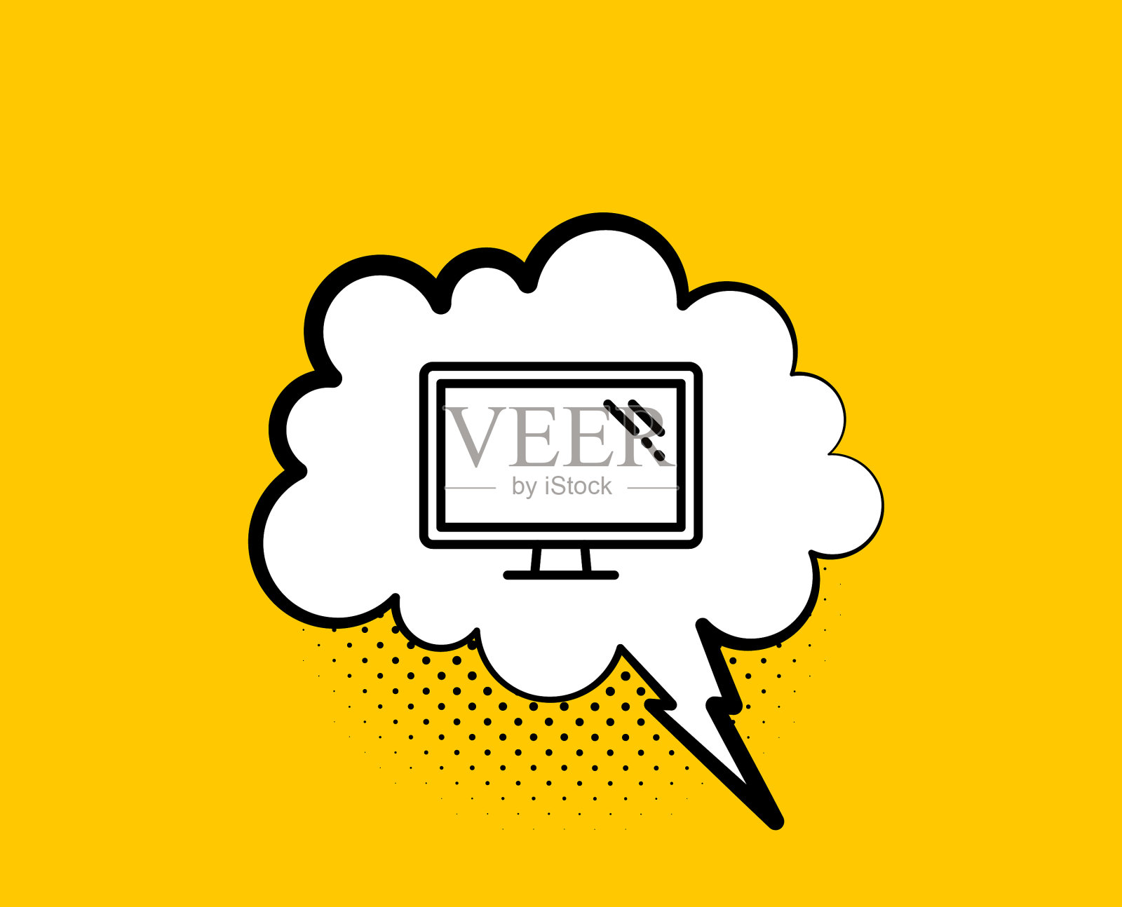 监视器行图标计算机元件设备标志插画图片素材