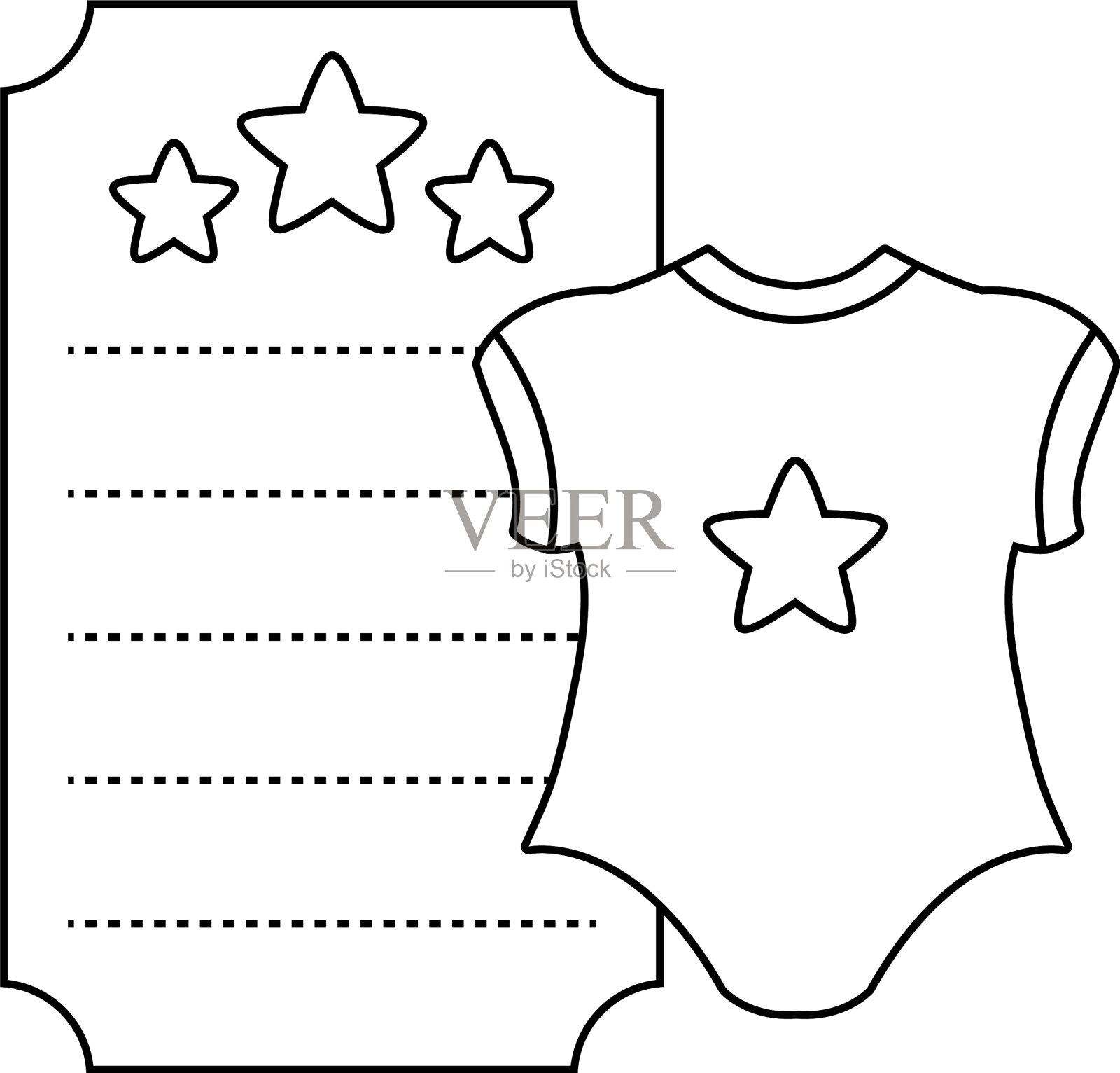 衣服贝恩卡上有星星装饰设计元素图片