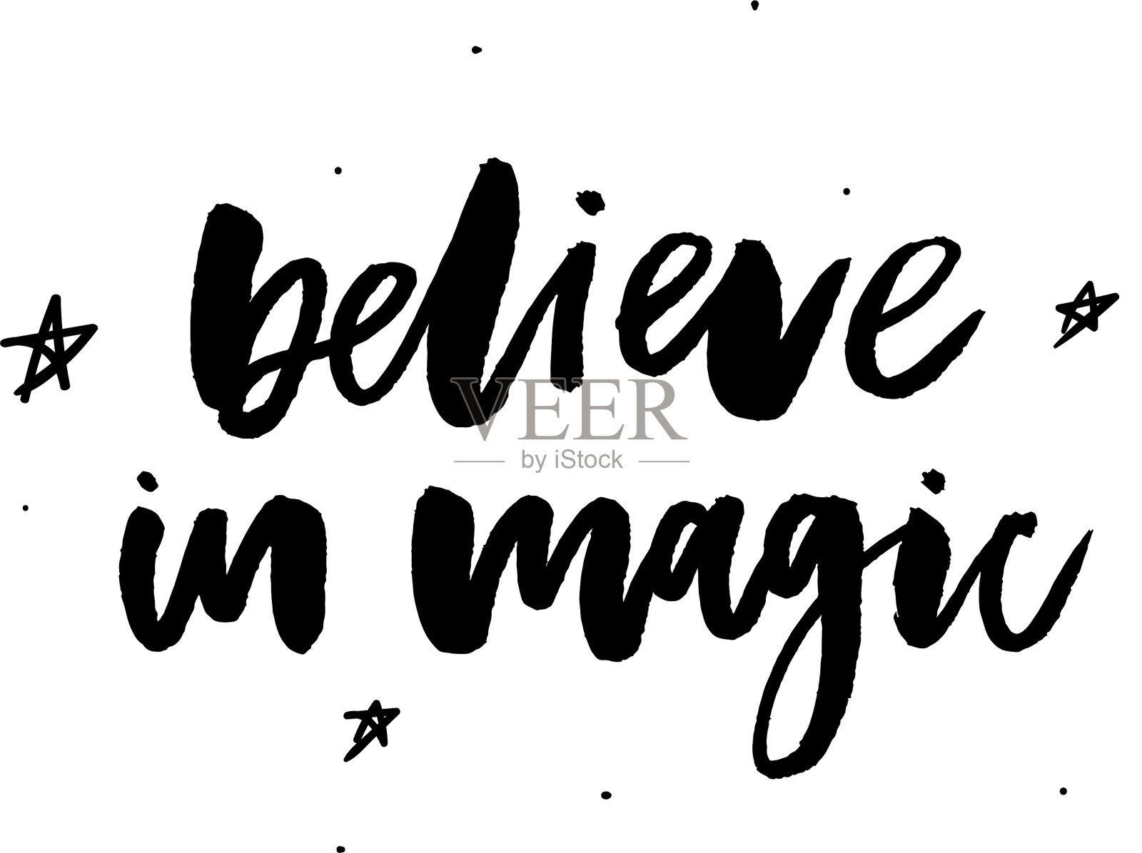 手绘的万圣节标签上的星星和你插画图片素材