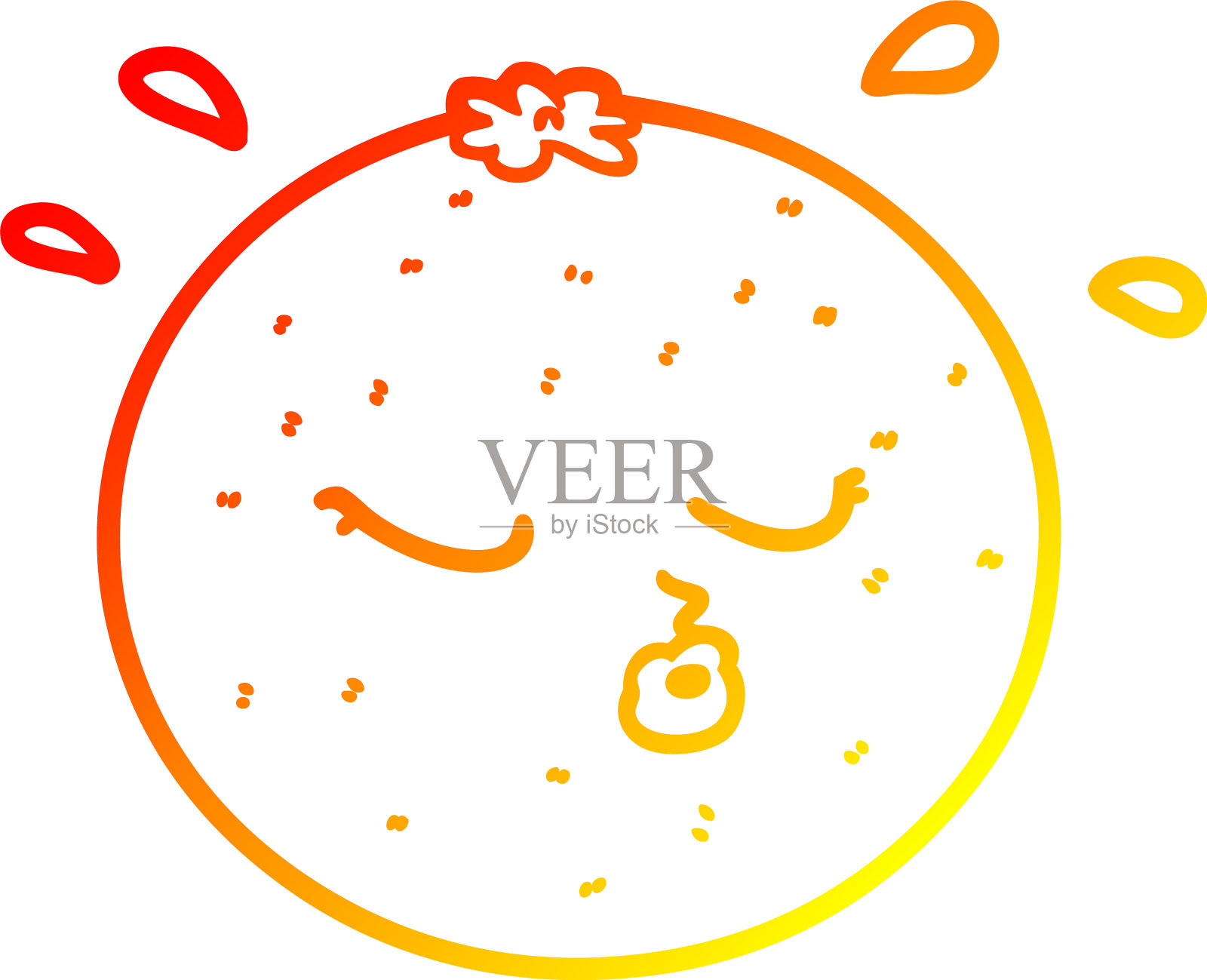 温暖的梯度线绘制卡通橙色设计元素图片