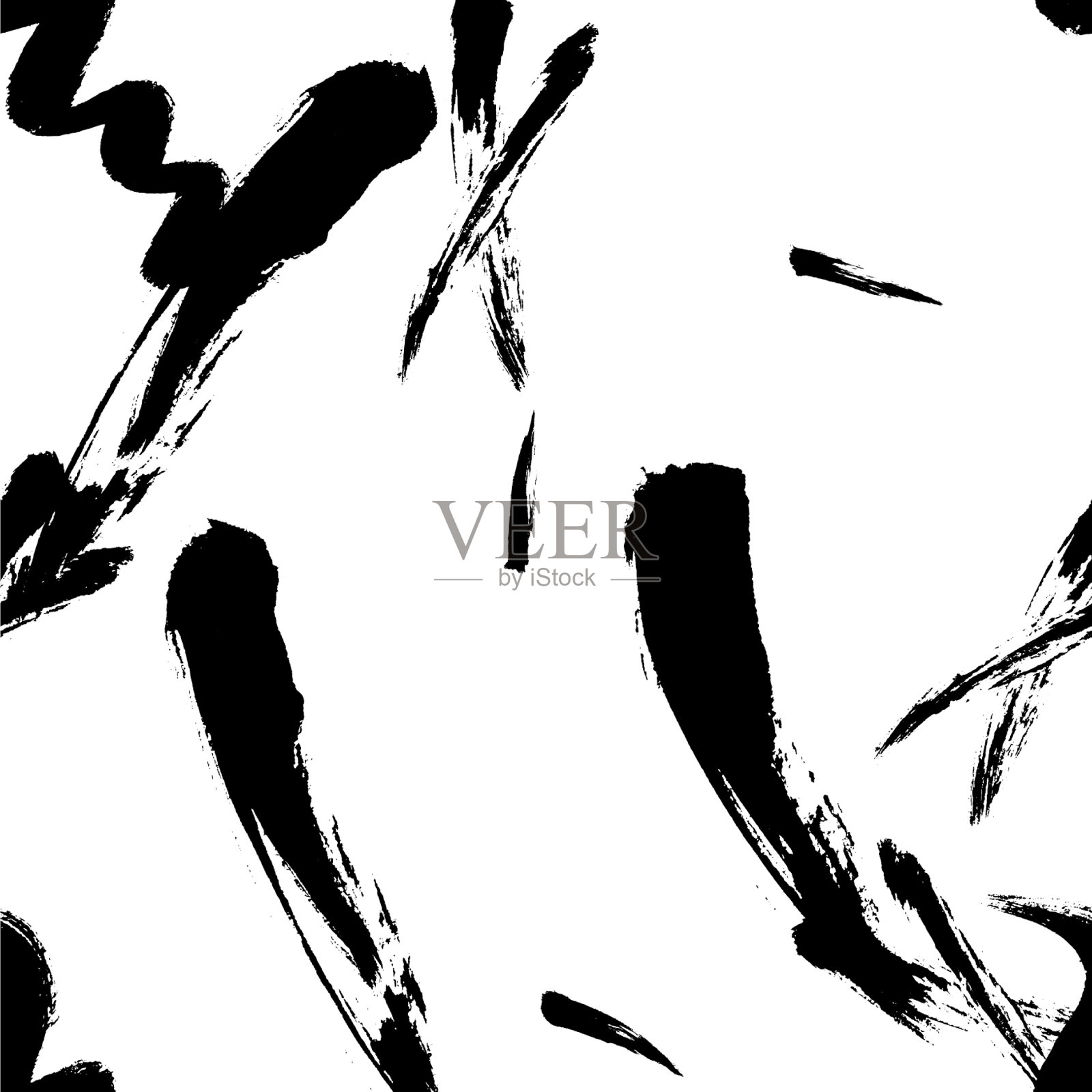 无缝模式手绘与画笔笔触插画图片素材