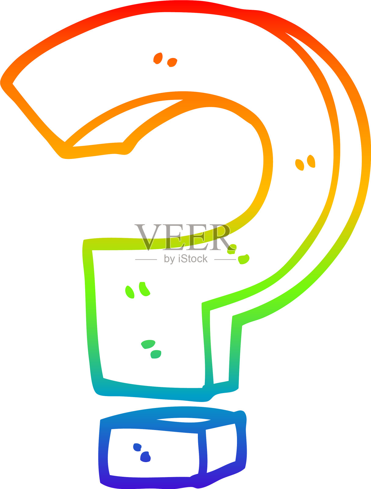 彩虹渐变线画卡通问题设计元素图片