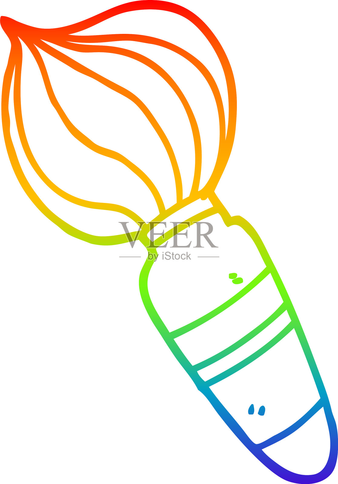 彩虹渐变线画卡通大油漆设计元素图片