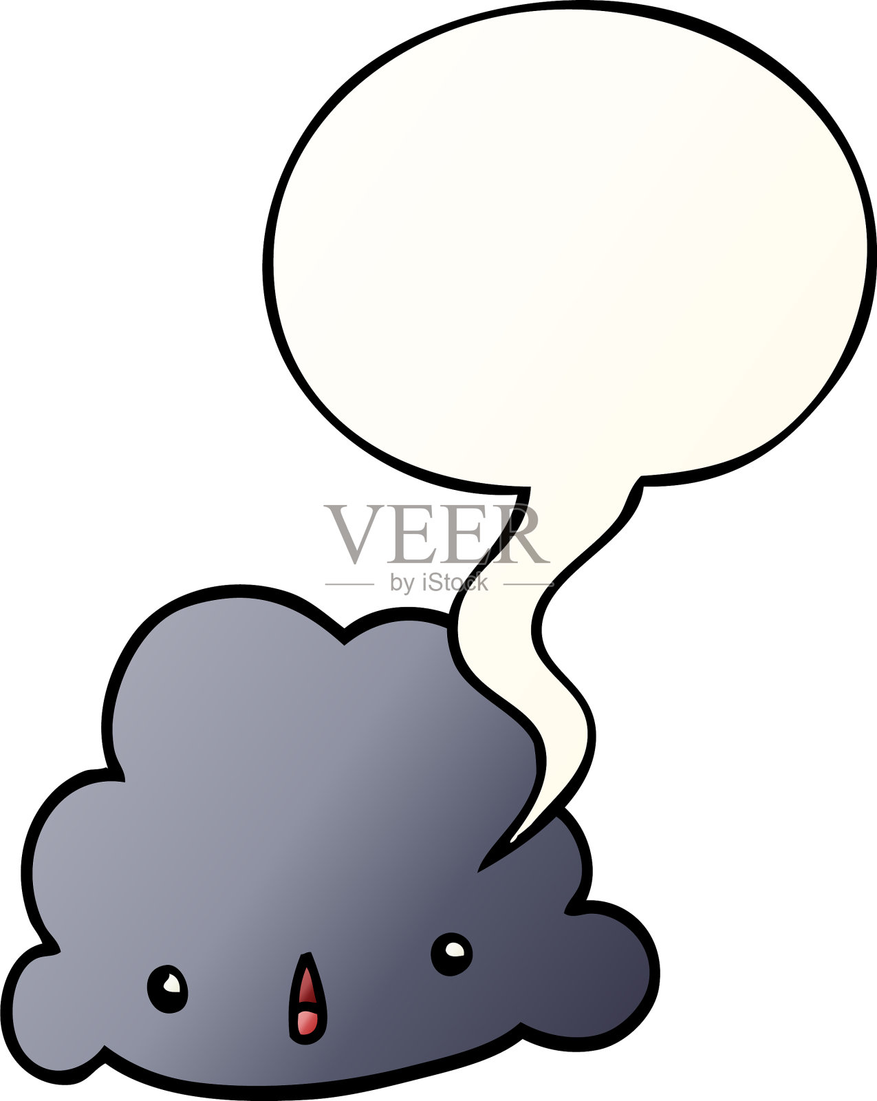 卡通云和语音泡泡在流畅中设计元素图片