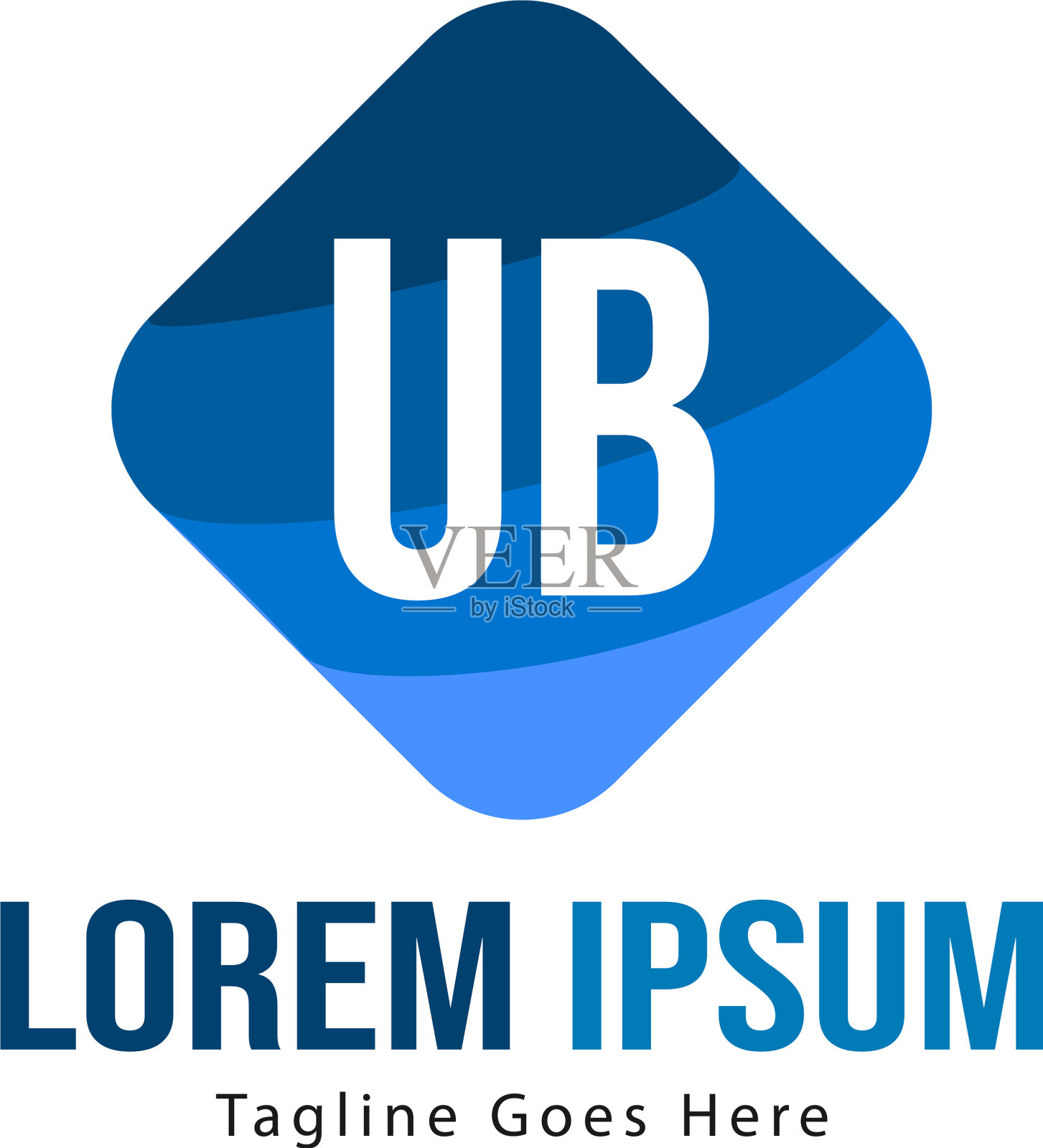 设计创意十足的现代Ub字母标志插画图片素材