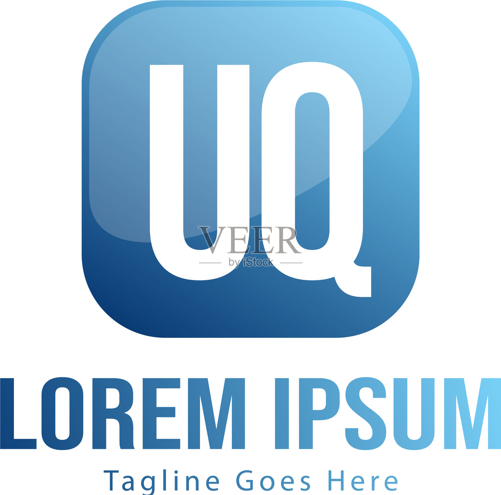 Uq字母标志设计创意现代Uq字母插画图片素材