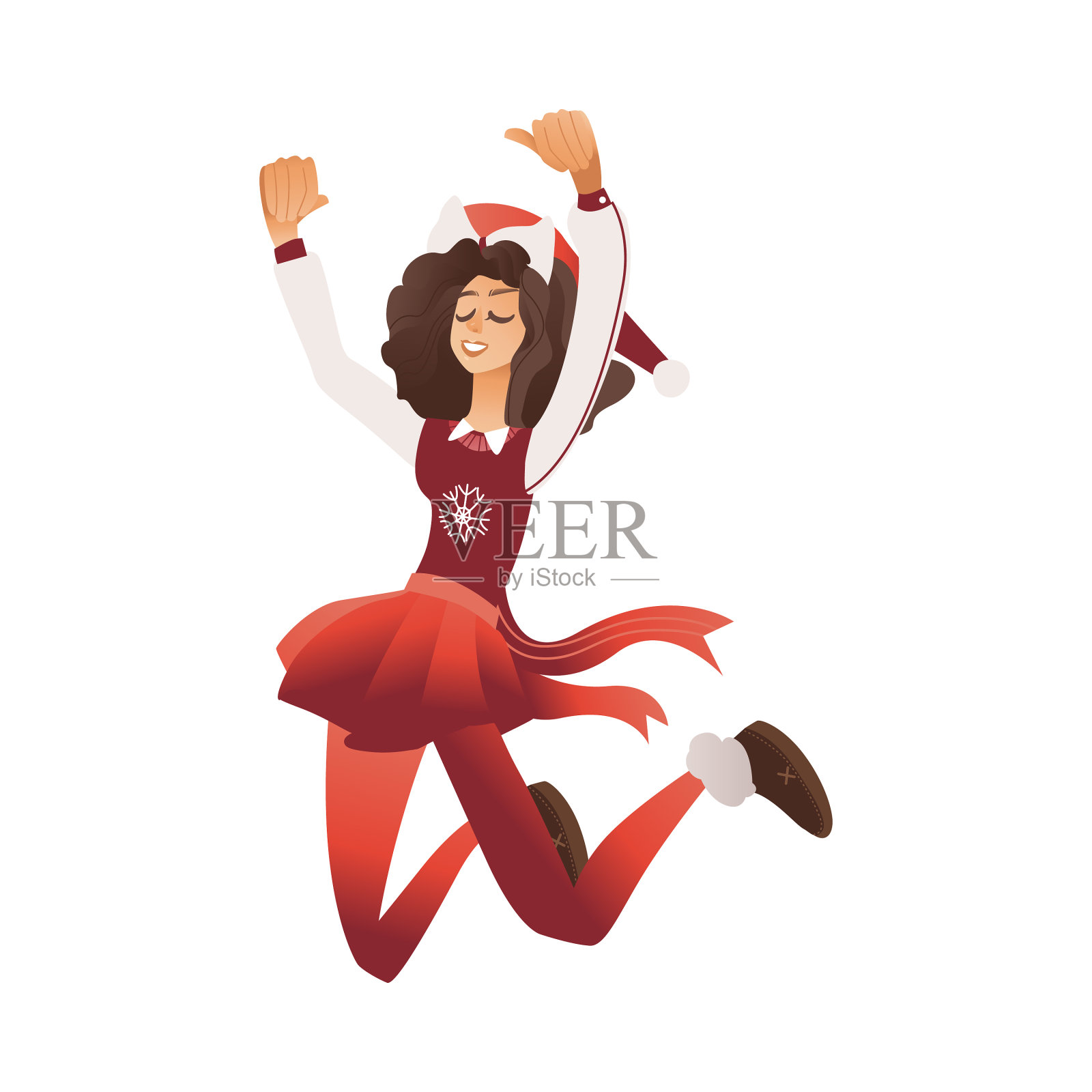 年轻女孩在节日里设计元素图片