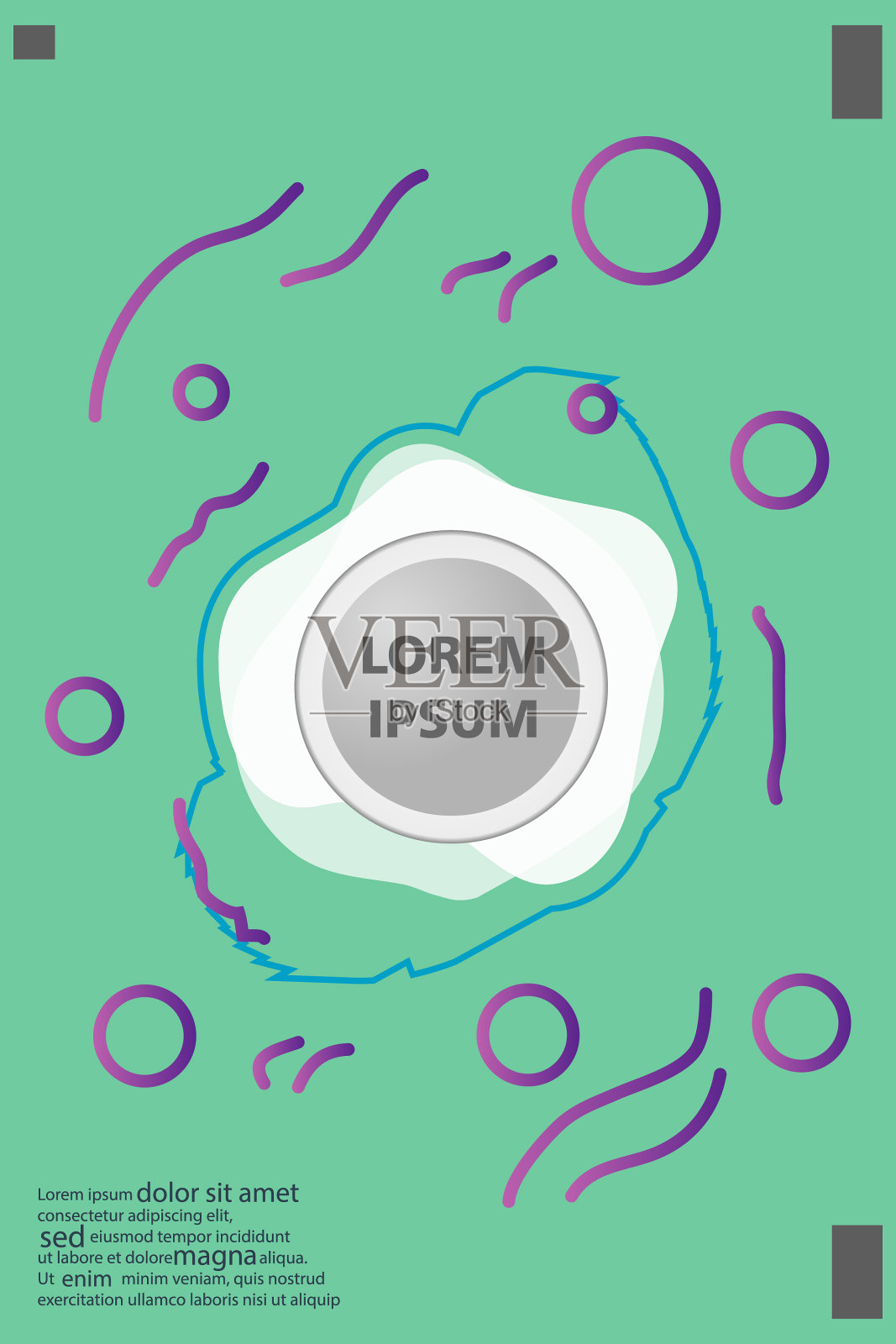 孟菲斯风格的书籍设计集丰富多彩插画图片素材