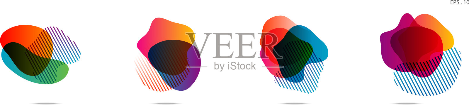 一组抽象的现代图形元素插画图片素材