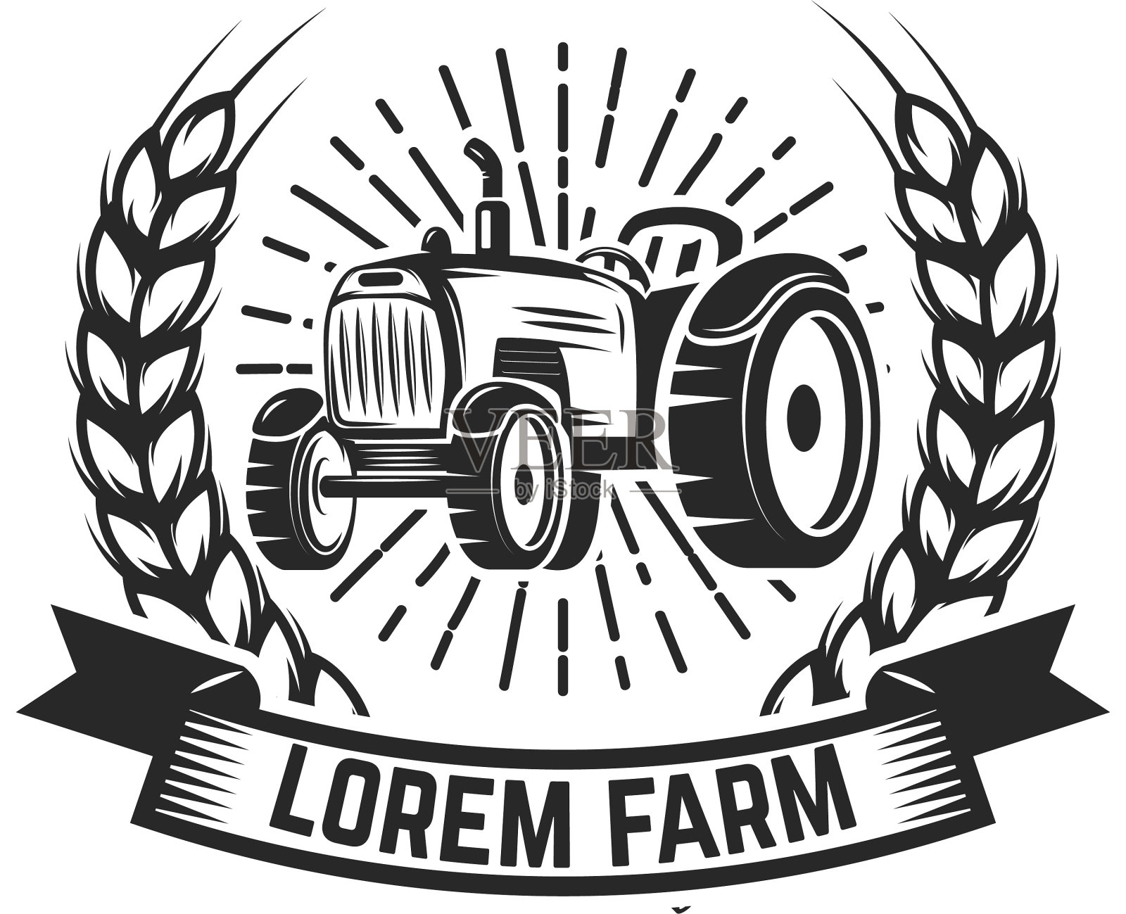农贸市场拖拉机会徽设计元素为设计元素图片