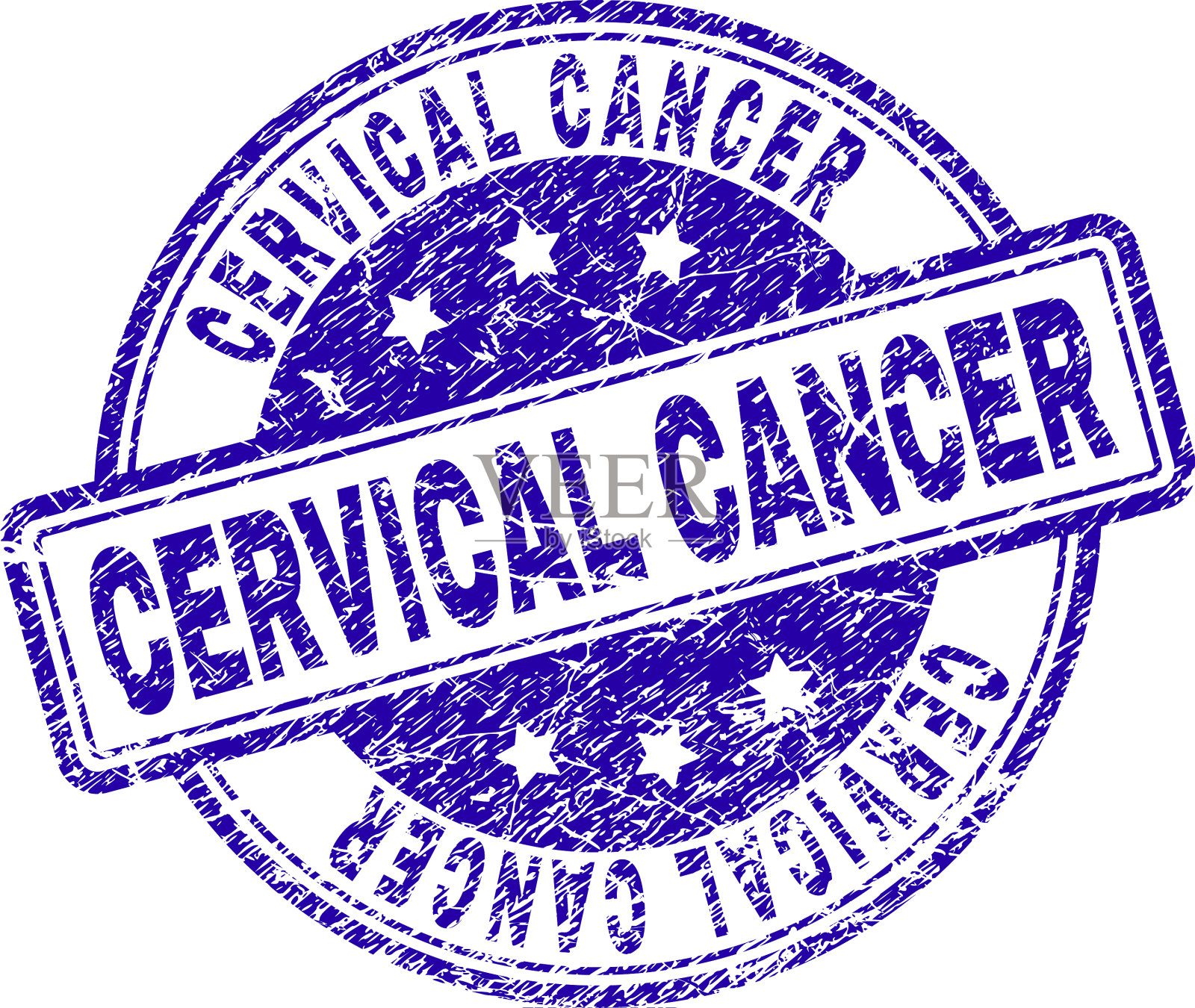 刻有纹理的子宫颈癌邮票印章插画图片素材