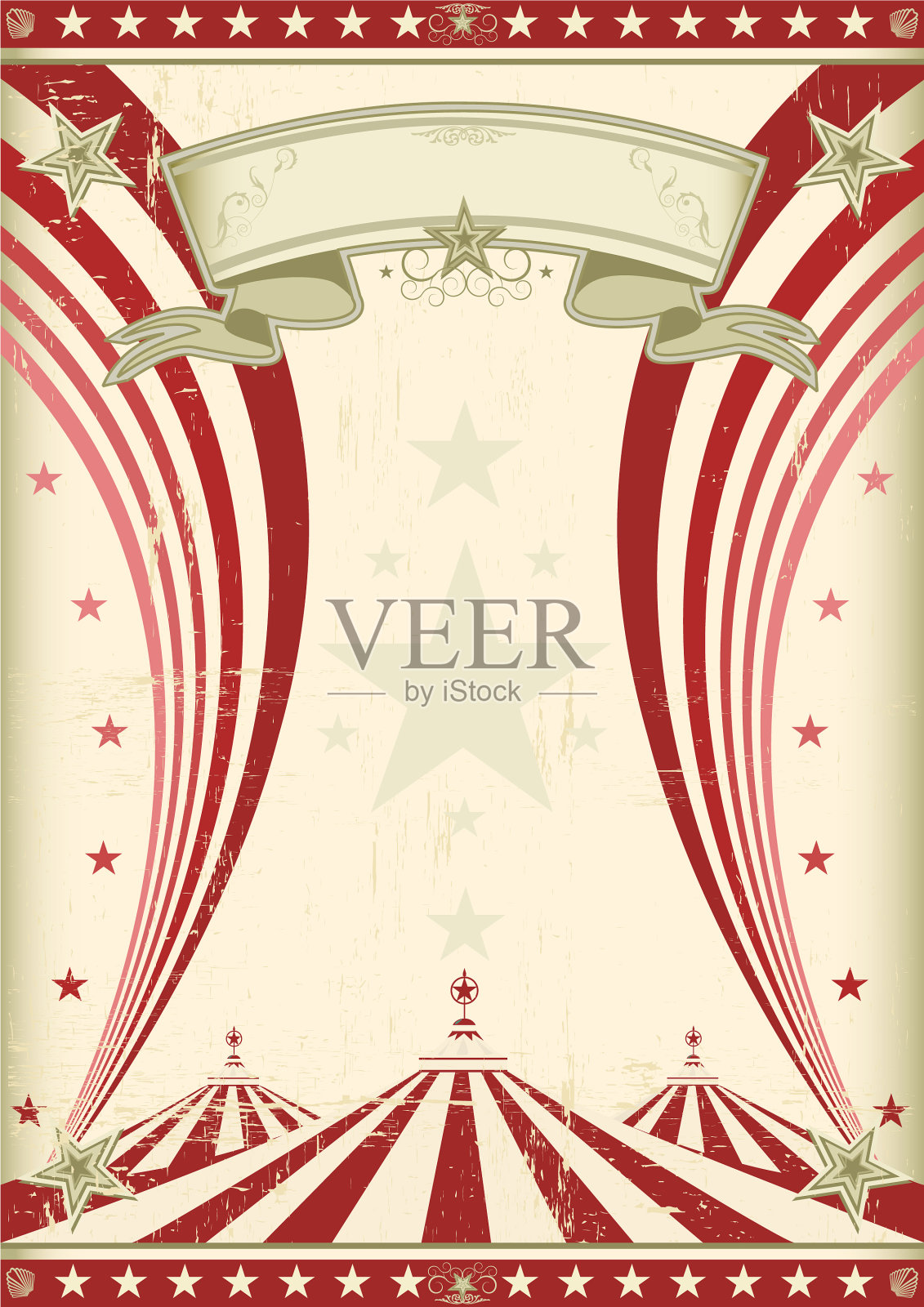 彩虹红马戏团复古插画图片素材