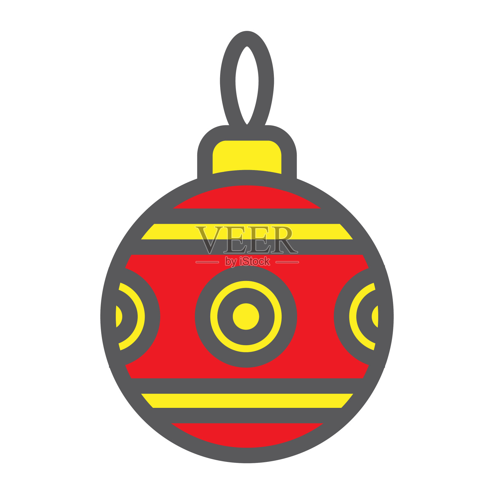 圣诞树球填充轮廓图标圣诞和图标素材