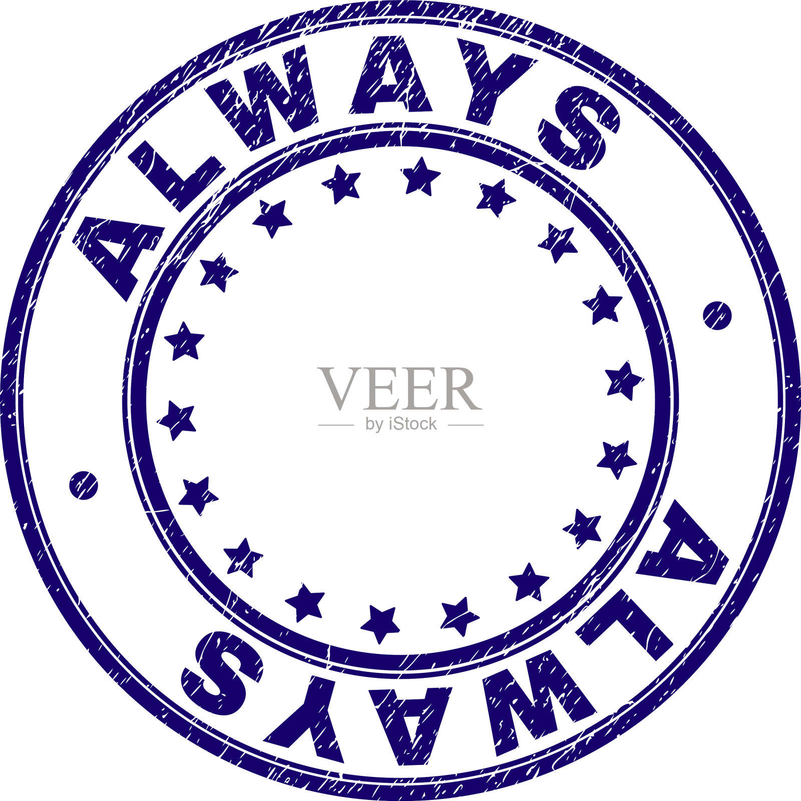 Grunge纹理总是圆形邮票印章插画图片素材