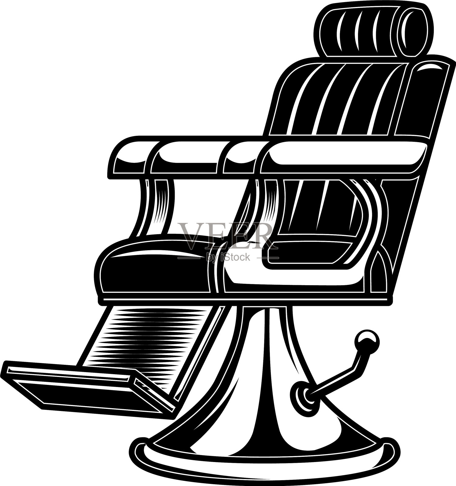 理发店座椅采用雕刻风格设计设计元素图片