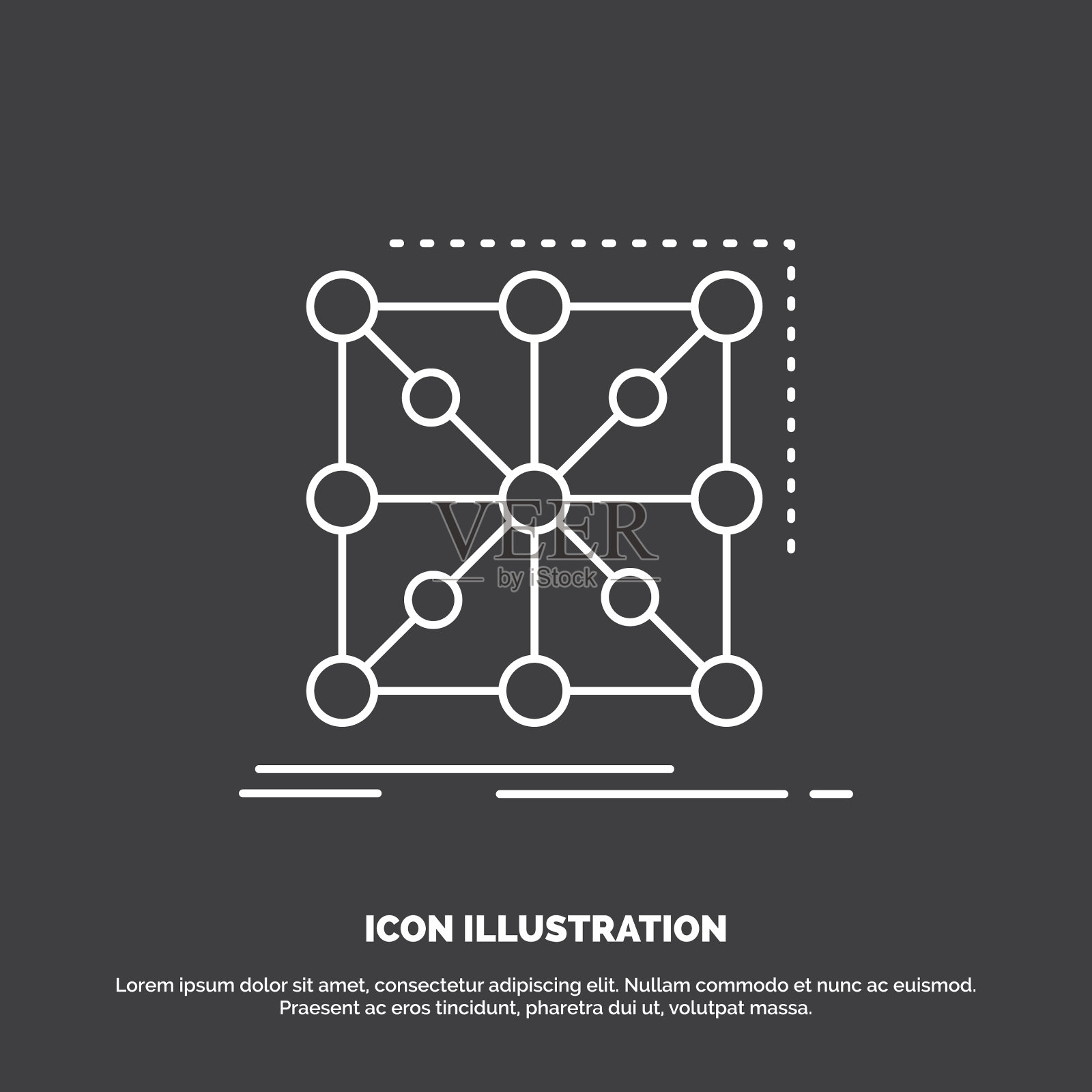 数据框架应用程序集群复杂图标线图标素材
