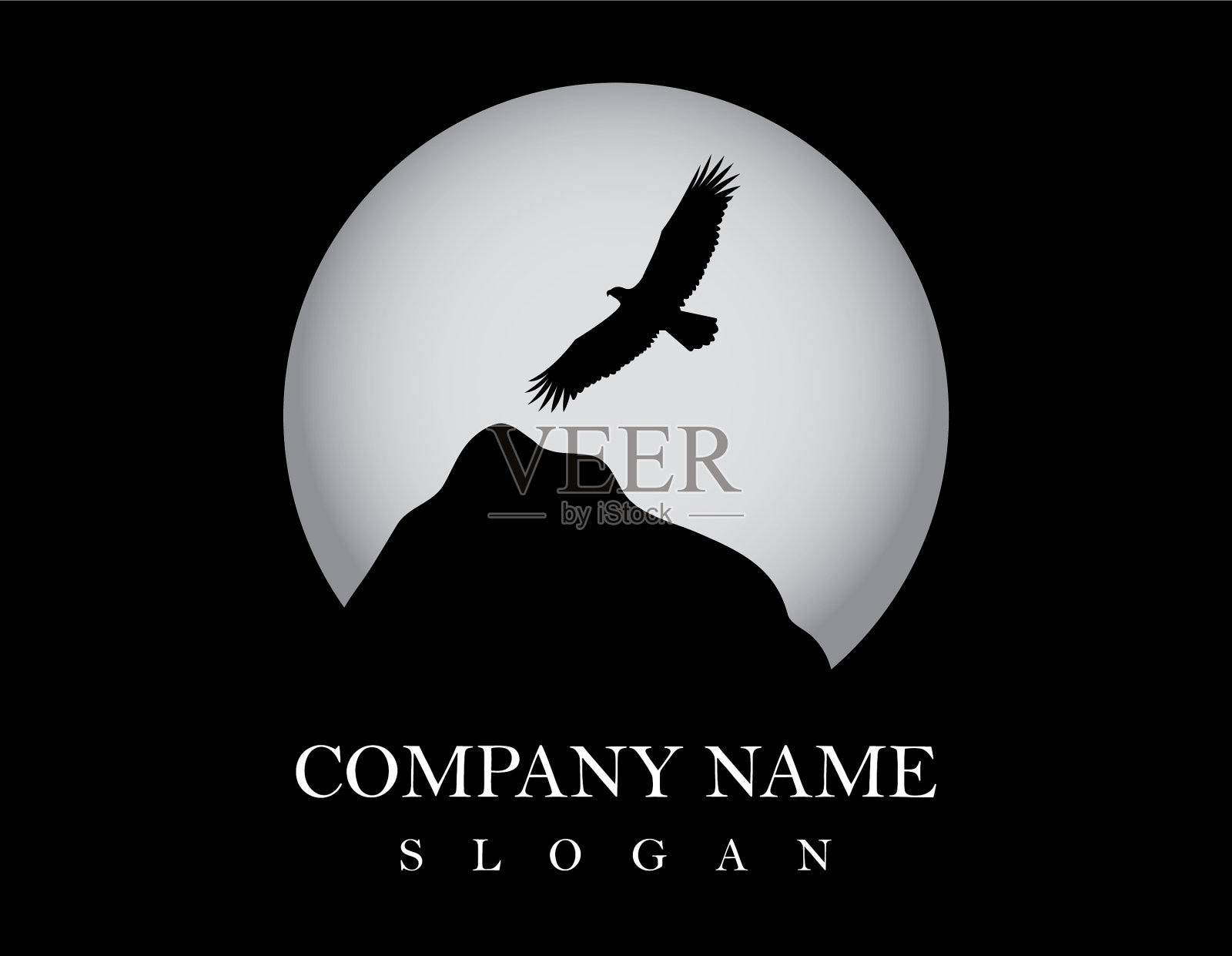 鹰飞的标志插画图片素材