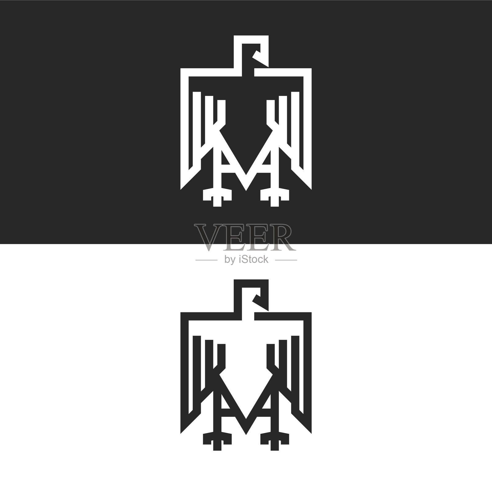 鹰徽是纹章上的标志插画图片素材