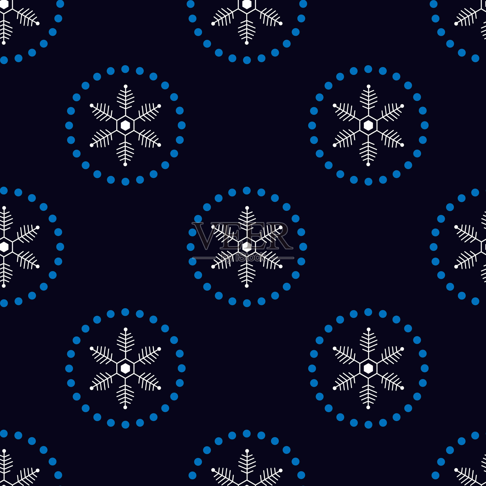 圣诞节无缝涂鸦图案与雪花插画图片素材