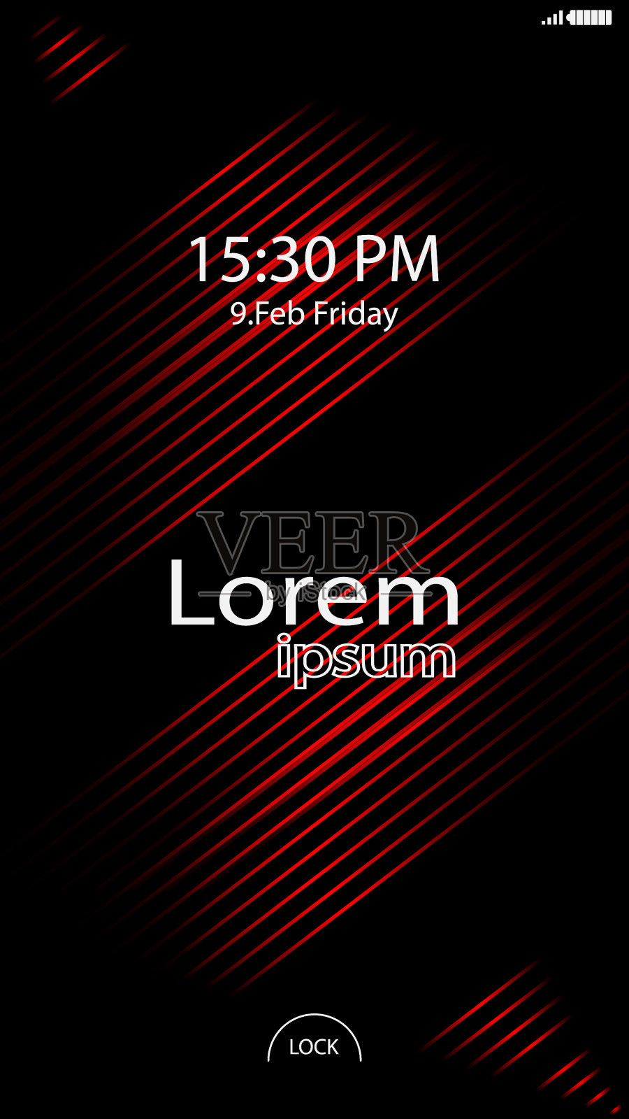 现代锁屏手机应用程序插画图片素材