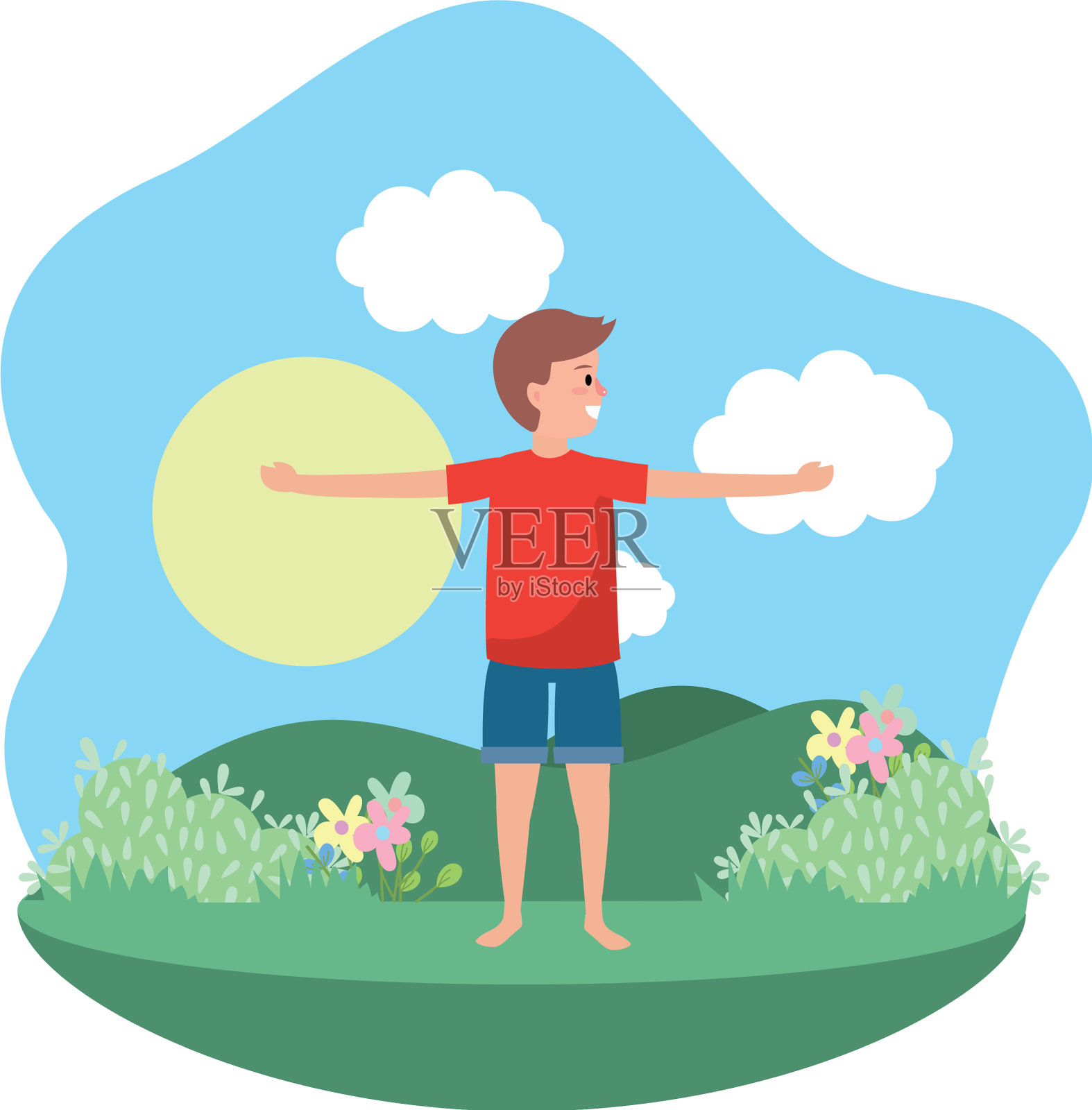 健身男练习瑜伽设计元素图片