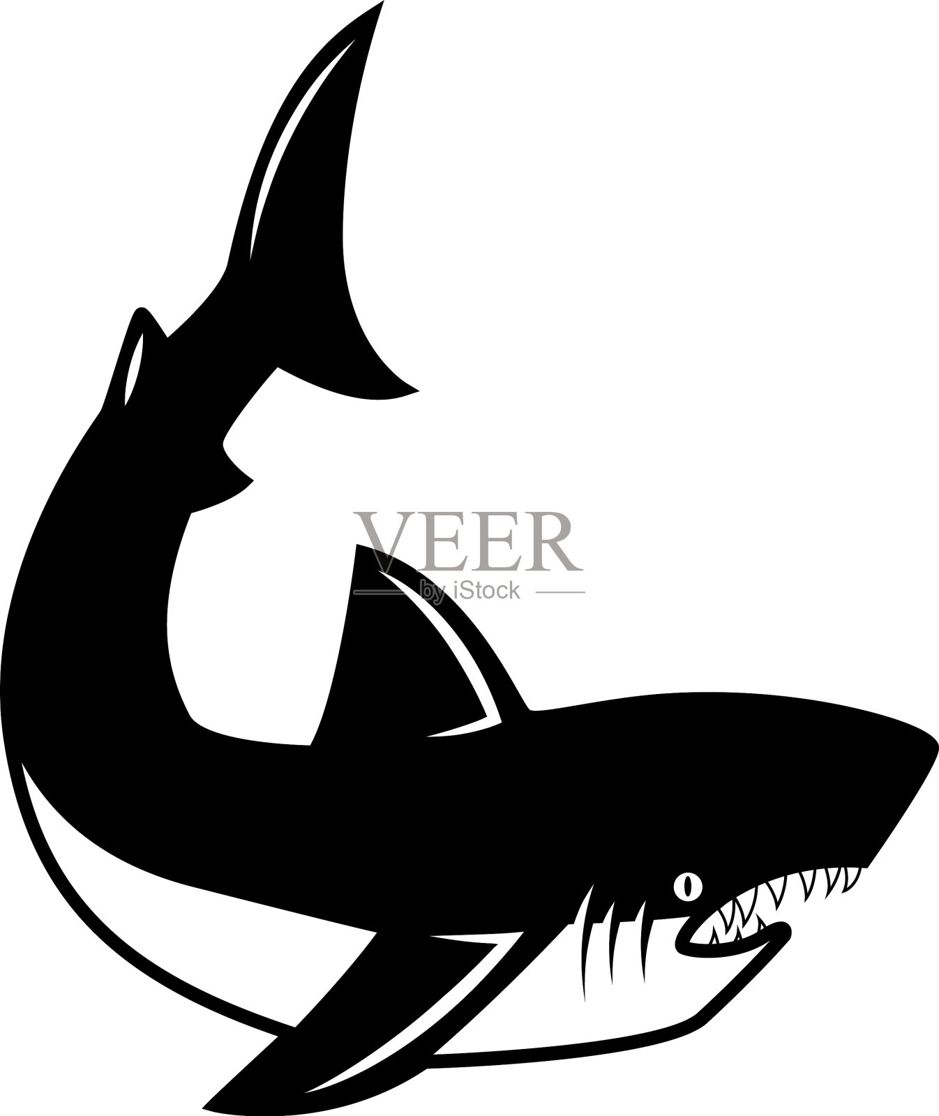 鲨鱼设计元素为标志、标志、标志设计元素图片