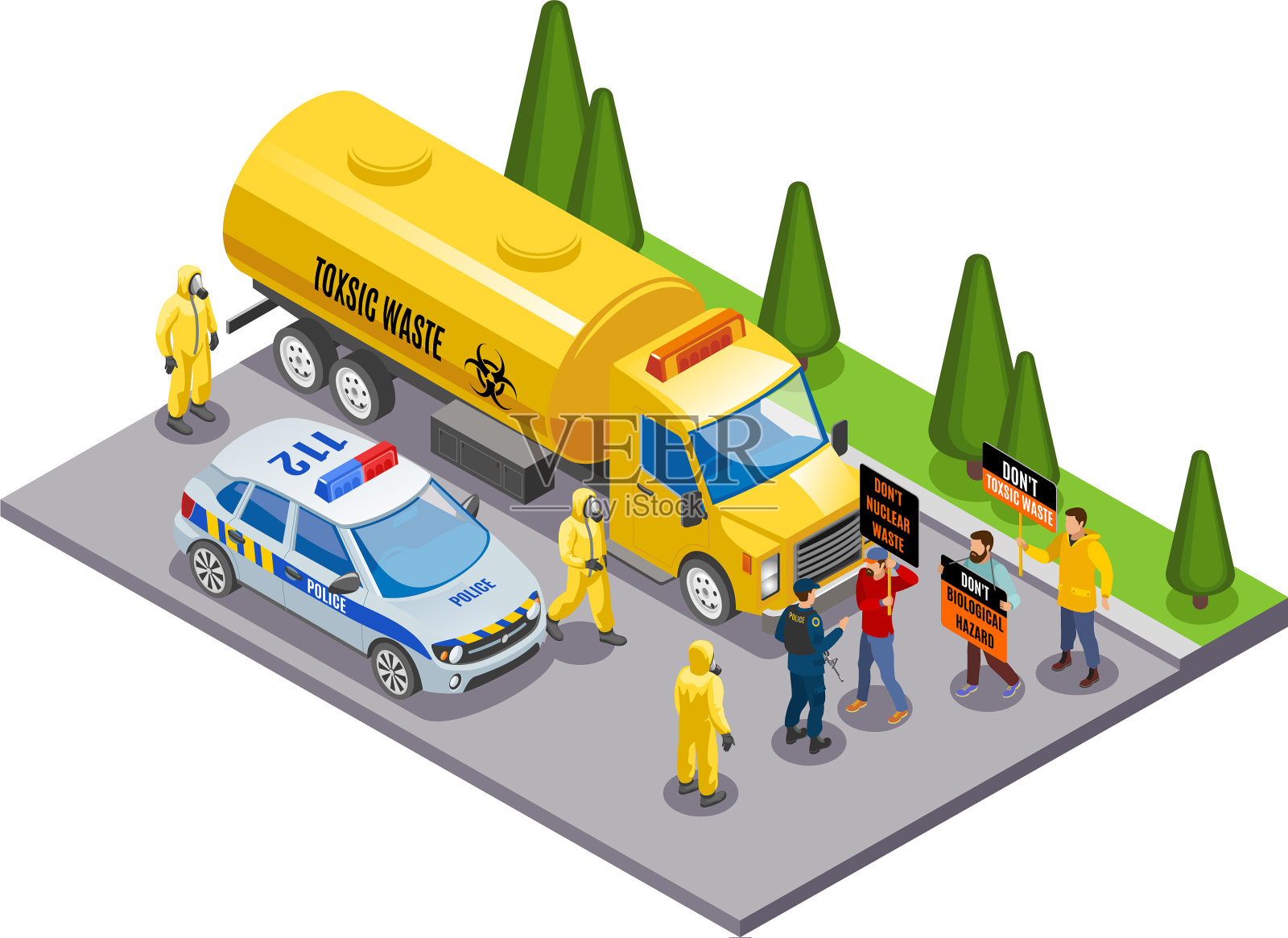 有毒废物等量组成设计元素图片